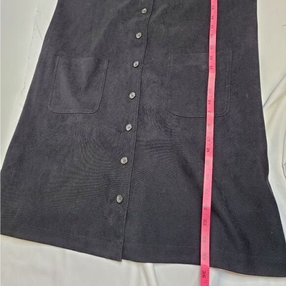 VINTAGE 90s Talbots goth button up‎ pinafore dark academia dress M - Picture 8 of 9